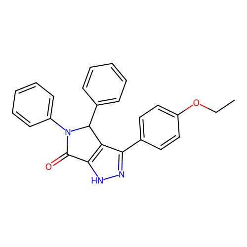 3-(4-ethoxyphenyl)-4,5-diphenyl-4,5-dihydropyrrolo[3,4-c]pyrazol-6(1H)-one structure