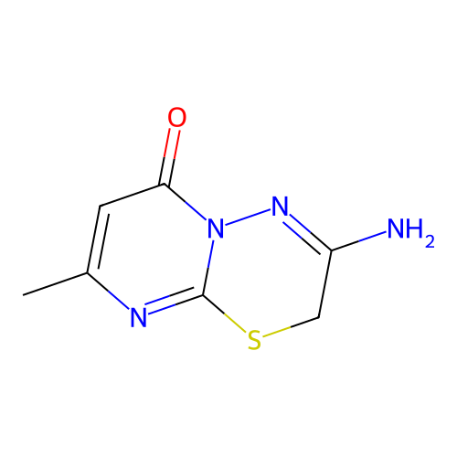 3-amino-8-methyl-2H,6H-pyrimido[2,1-b][1,3,4]thiadiazin-6-one structure