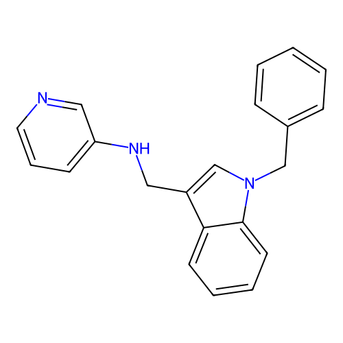 N-[(1-benzylindol-3-yl)methyl]pyridin-3-amine structure