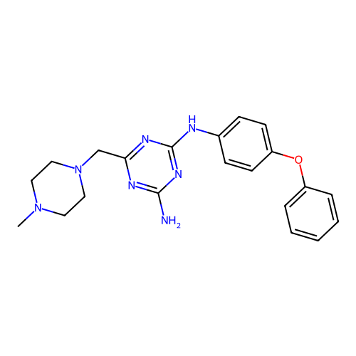 6-[(4-methylpiperazin-1-yl)methyl]-N-(4-phenoxyphenyl)-1,3,5-triazine-2,4-diamine structure