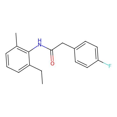 N-(2-ethyl-6-methylphenyl)-2-(4-fluorophenyl)acetamide structure