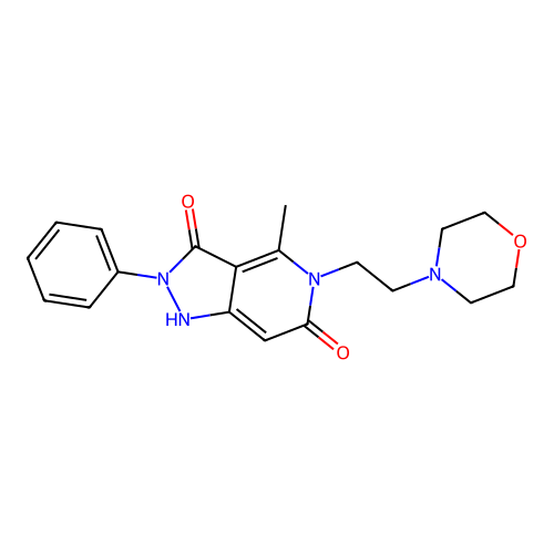 4-methyl-5-[2-(morpholin-4-yl)ethyl]-2-phenyl-1H-pyrazolo[4,3-c]pyridine-3,6(2H,5H)-dione structure