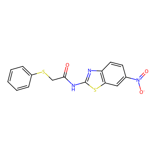 N-(6-nitrobenzo[d]thiazol-2-yl)-2-(phenylthio)acetamide structure