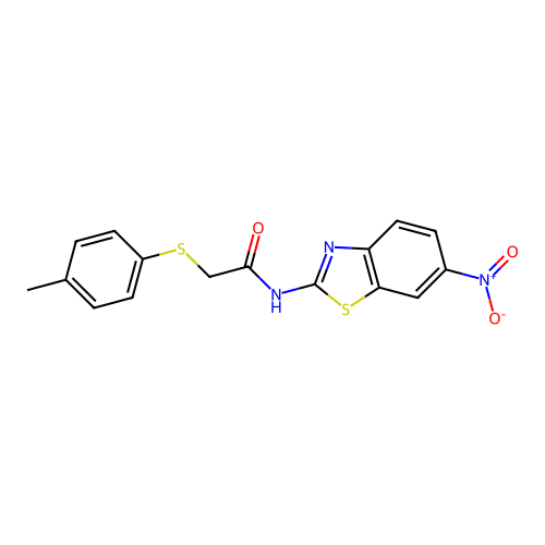 N-(6-nitrobenzo[d]thiazol-2-yl)-2-(p-tolylthio)acetamide structure