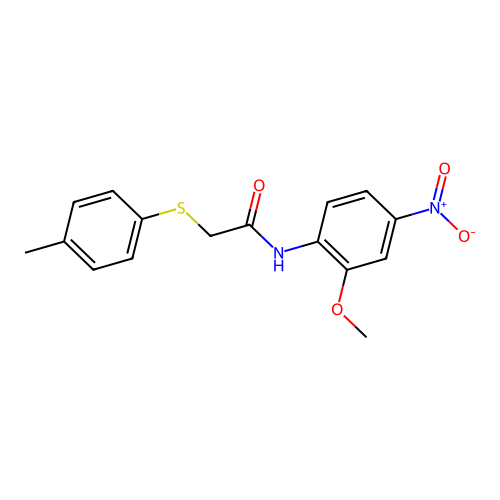 N-(2-methoxy-4-nitrophenyl)-2-(p-tolylthio)acetamide structure