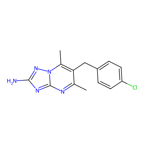 6-(4-Chlorobenzyl)-5,7-dimethyl[1,2,4]triazolo[1,5-a]pyrimidin-2-amine structure