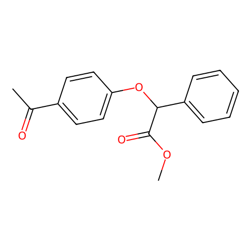 Methyl 2-(4-acetylphenoxy)-2-phenylacetate structure