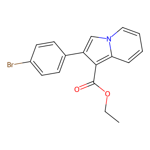 Ethyl 2-(4-bromophenyl)indolizine-1-carboxylate structure