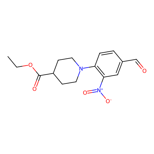 Ethyl 1-(4-formyl-2-nitrophenyl)piperidine-4-carboxylate structure