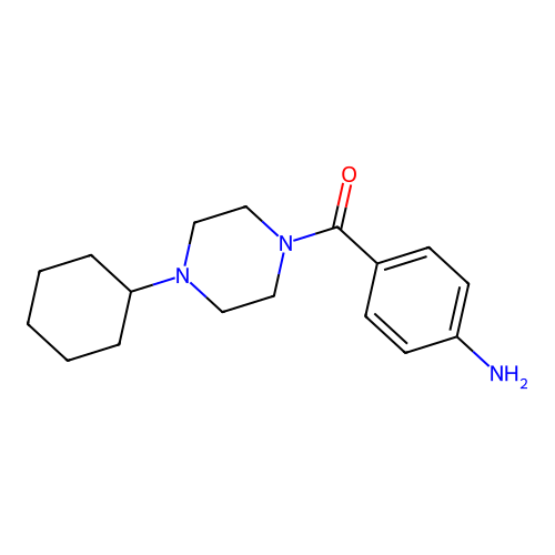(4-Aminophenyl)(4-cyclohexylpiperazino)methanone structure