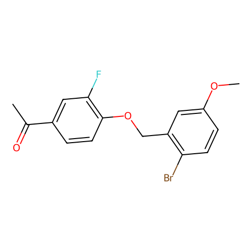 1-{4-[(2-Bromo-5-methoxybenzyl)oxy]-3-fluorophenyl}-1-ethanone structure
