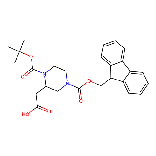 1-Boc-4-Fmoc-piperazine-2-acetic acid structure