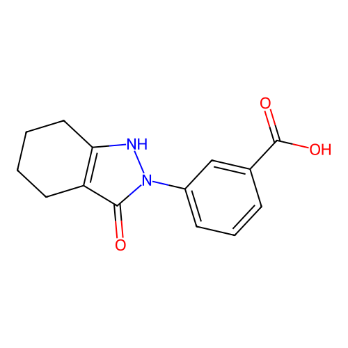 3-(3-Oxo-1,3,4,5,6,7-hexahydro-2H-indazol-2-yl)-benzenecarboxylic acid structure