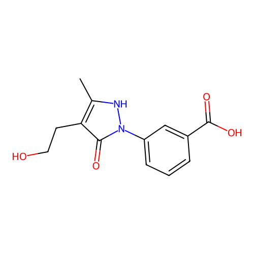 3-[4-(2-hydroxyethyl)-3-methyl-5-oxo-2,5-dihydro-1H-pyrazol-1-yl]benzenecarboxylic acid structure