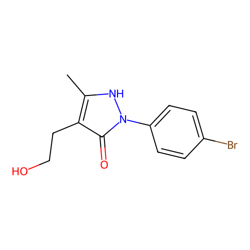 2-(4-Bromophenyl)-4-(2-hydroxyethyl)-5-methyl-1,2-dihydro-3H-pyrazol-3-one structure