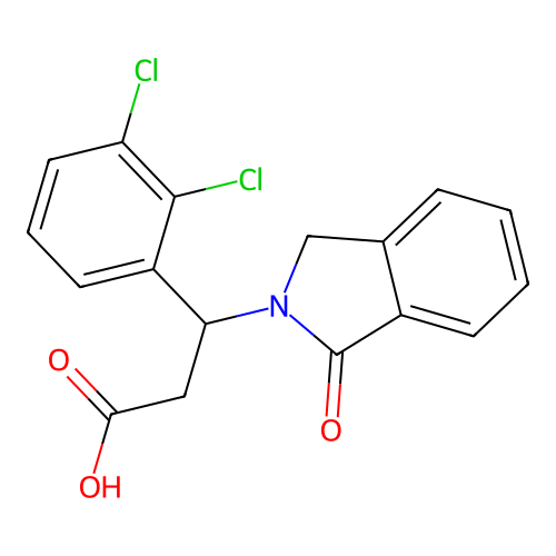 3-(2,3-dichlorophenyl)-3-(1-oxo-1,3-dihydro-2H-isoindol-2-yl)propanoic acid structure