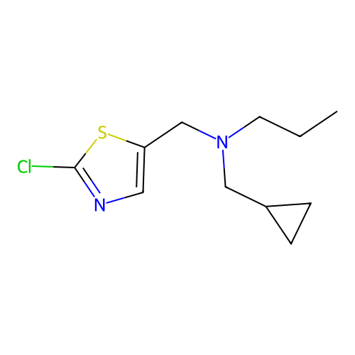 N-[(2-chloro-1,3-thiazol-5-yl)methyl]-N-(cyclopropylmethyl)-1-propanamine structure