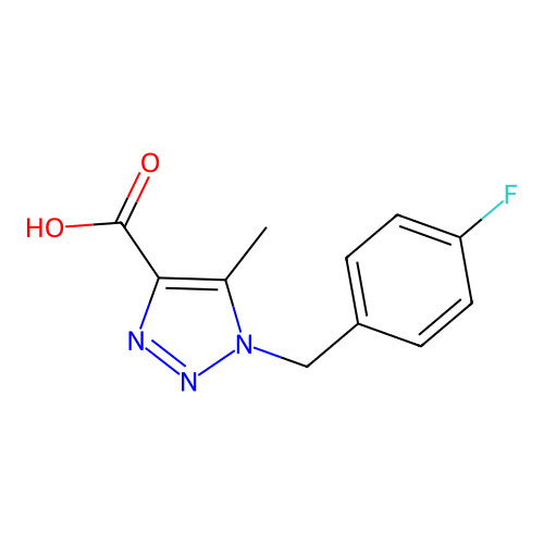 1-((4-fluorophenyl)methyl)-5-methyl-1H-1,2,3-triazole-4-carboxylic acid structure