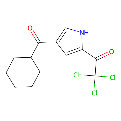 2,2,2-trichloro-1-[4-(cyclohexylcarbonyl)-1H-pyrrol-2-yl]-1-ethanone structure
