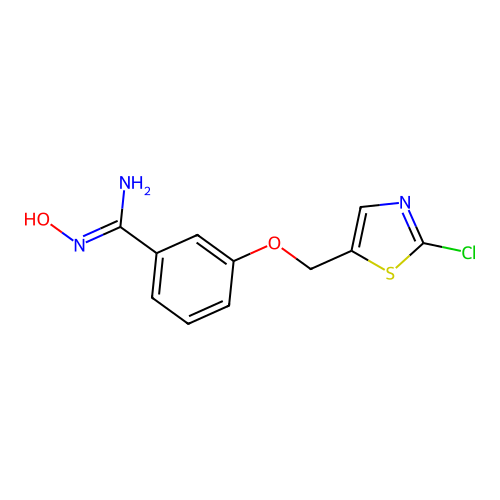 3-[(2-chloro-1,3-thiazol-5-yl)methoxy]-N'-hydroxybenzenecarboximidamide structure
