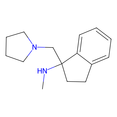 Methyl-(1-pyrrolidin-1-ylmethyl-indan-1-yl)-amine structure