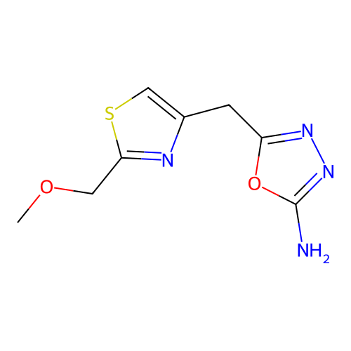5-{[2-(Methoxymethyl)-1,3-thiazol-4-yl]methyl}-1,3,4-oxadiazole-2-ylamine structure