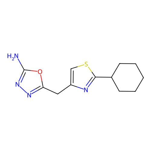 5-[(2-Cyclohexyl-1,3-thiazol-4-yl)methyl]-1,3,4-oxadiazol-2-amine structure