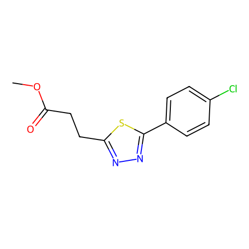 Methyl 3-[5-(4-chlorophenyl)-1,3,4-thiadiazol-2-yl]propanoate structure