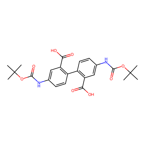 4,4'-Bis[(tert-butoxycarbonyl)amino][1,1'-biphenyl]-2,2'-dicarboxylic acid structure