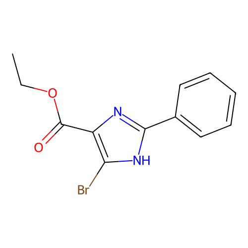Ethyl 5-bromo-2-phenyl-1H-imidazole-4-carboxylate structure