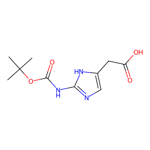 2-(2-((tert-Butoxycarbonyl)amino)-1H-imidazol-5-yl)acetic acid structure