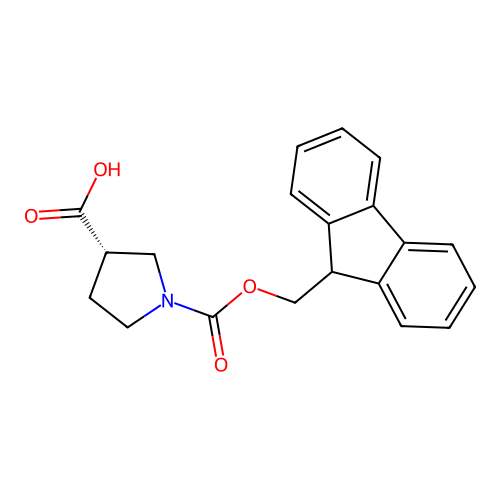 Fmoc-(3S)-1-pyrrolidine-3-carboxylic acid structure