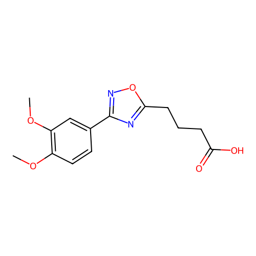 4-[3-(3,4-Dimethoxyphenyl)-1,2,4-oxadiazol-5-yl]butanoic acid structure