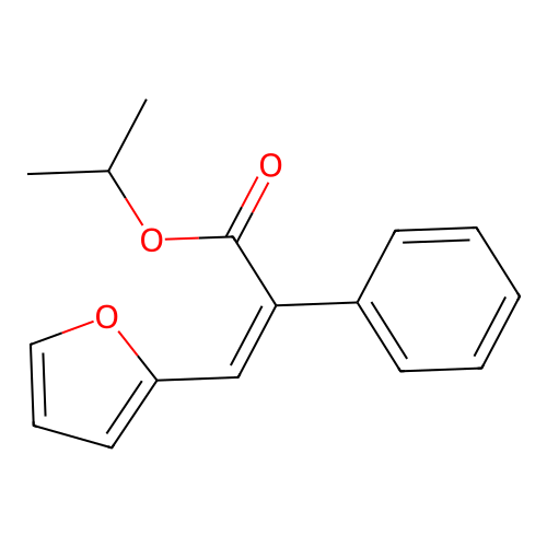 propan-2-yl (Z)-3-(furan-2-yl)-2-phenylprop-2-enoate structure