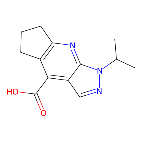 1-isopropyl-1,5,6,7-tetrahydrocyclopenta[b]pyrazolo[4,3-e]pyridine-4-carboxylic acid structure