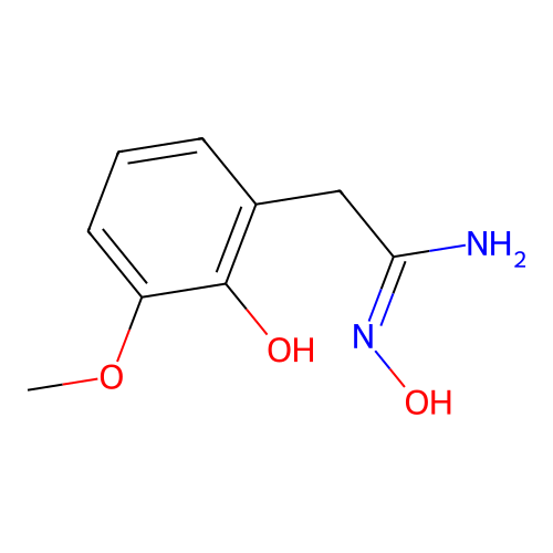 N'-hydroxy-2-(2-hydroxy-3-methoxy-phenyl)ethanimidamide structure