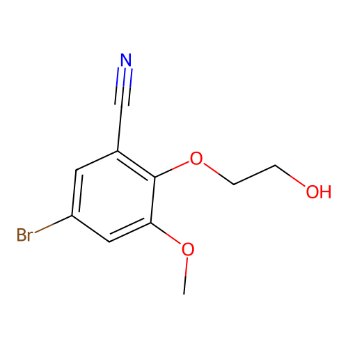 5-Bromo-2-(2-hydroxyethoxy)-3-methoxy-benzonitrile structure