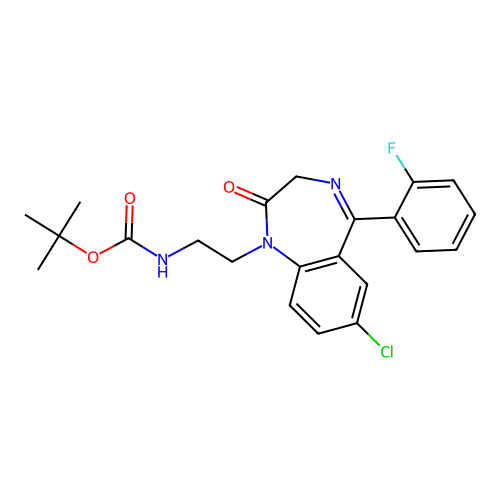 [2-[7-chloro-5-(2-fluorophenyl)-2,3-dihydro-2-oxo-1H-1,4-benzodiazepin-1-yl]ethyl]Carbamic acid tert-butyl ester structure