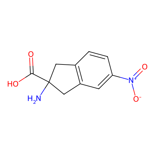 2-Amino-2,3-dihydro-5-nitro-1H-indene-2-carboxylic acid structure