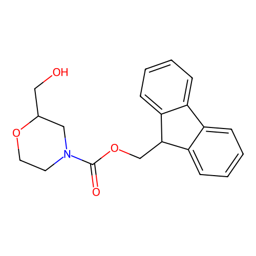 (9H-fluoren-9-yl)methyl 2-(hydroxymethyl)morpholine-4-carboxylate structure