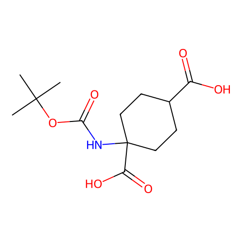 1-[(2-Methylpropan-2-yl)oxycarbonylamino]cyclohexane-1,4-dicarboxylic acid structure