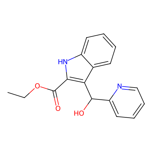 ethyl 3-[hydroxy(pyridin-2-yl)methyl]-1H-indole-2-carboxylate structure
