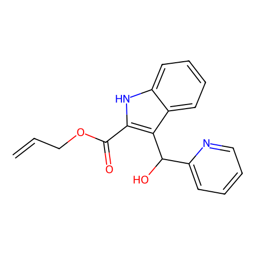 2-Propen-1-yl 3-(hydroxy-2-pyridinylmethyl)-1H-indole-2-carboxylate structure
