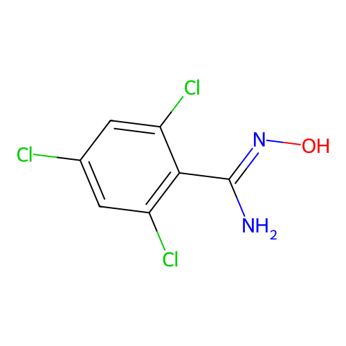 2,4,6-Trichloro-N inverted exclamation mark-hydroxybenzimidamide structure