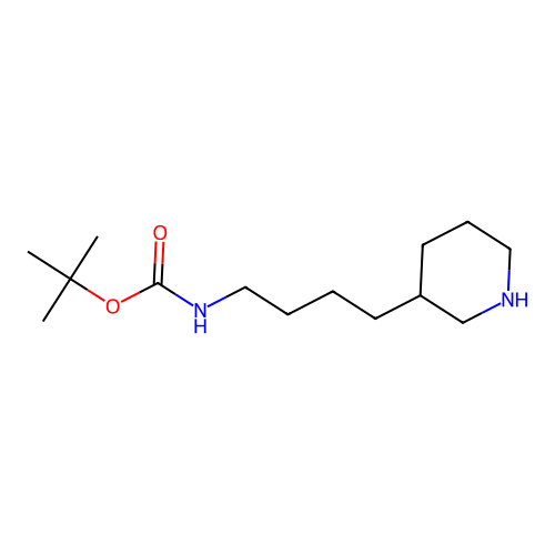 tert-butyl N-(4-piperidin-3-ylbutyl)carbamate structure