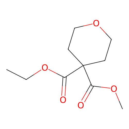 4-ethyl 4-methyl dihydro-2H-pyran-4,4(3H)-dicarboxylate structure