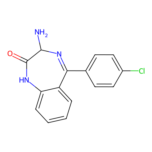 3-Amino-5-(4-chlorophenyl)-1,3-dihydro-1,4-benzodiazepin-2-one structure