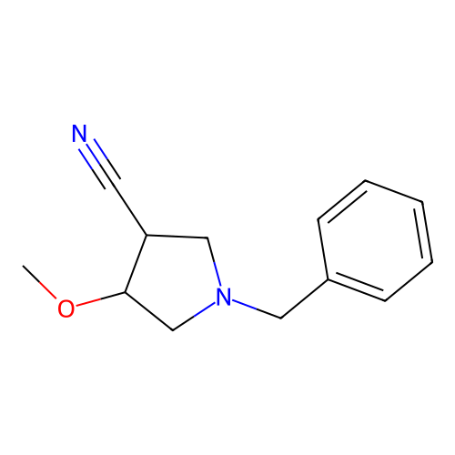 1-Benzyl-4-methoxy-pyrrolidine-3-carbonitrile structure
