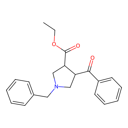 4-Benzoyl-1-benzyl-pyrrolidine-3-carboxylic acid ethyl ester structure