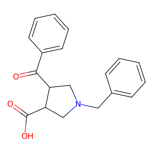 4-benzoyl-1-benzyl-pyrrolidine-3-carboxylic Acid structure